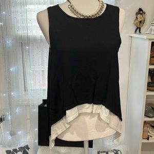 Club Monaco Black sleeveless top double layered white bottom size XS
